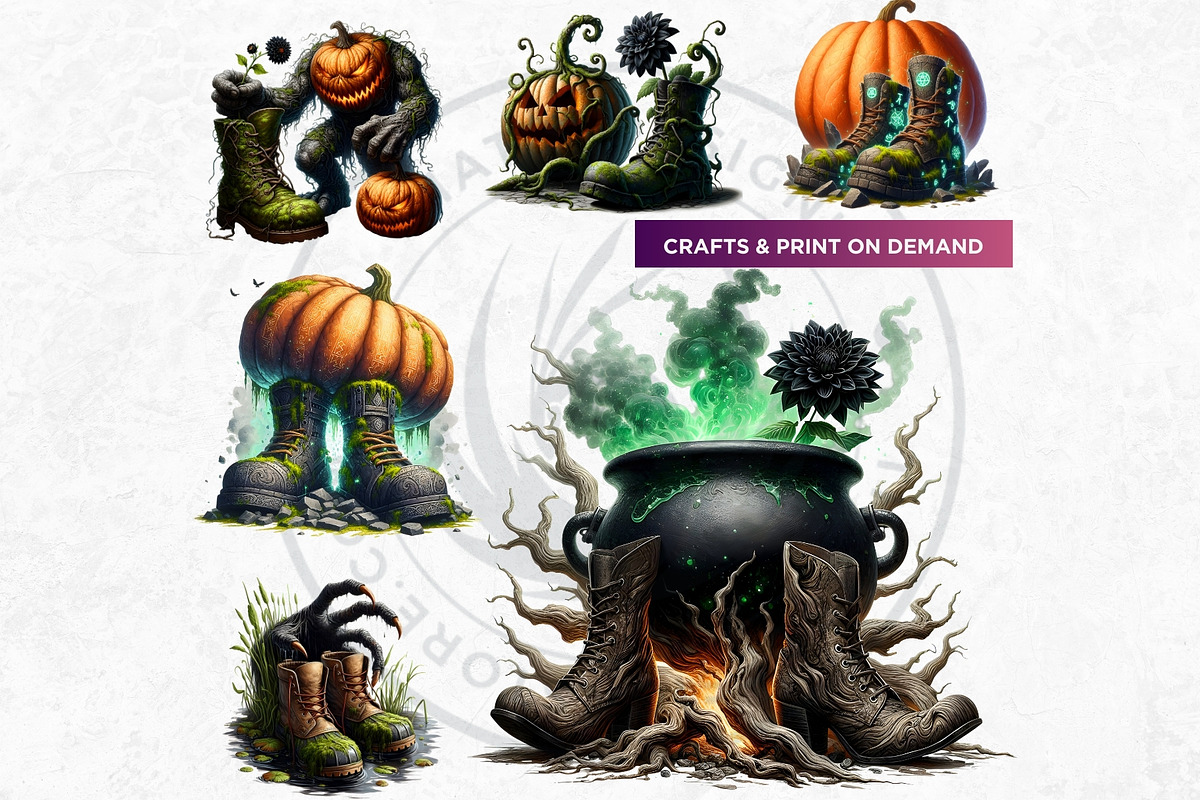 Halloween Character Boots Cliparts, a Seasonal Illustration by ThatsDesignArt (Photo 8 of 10)
