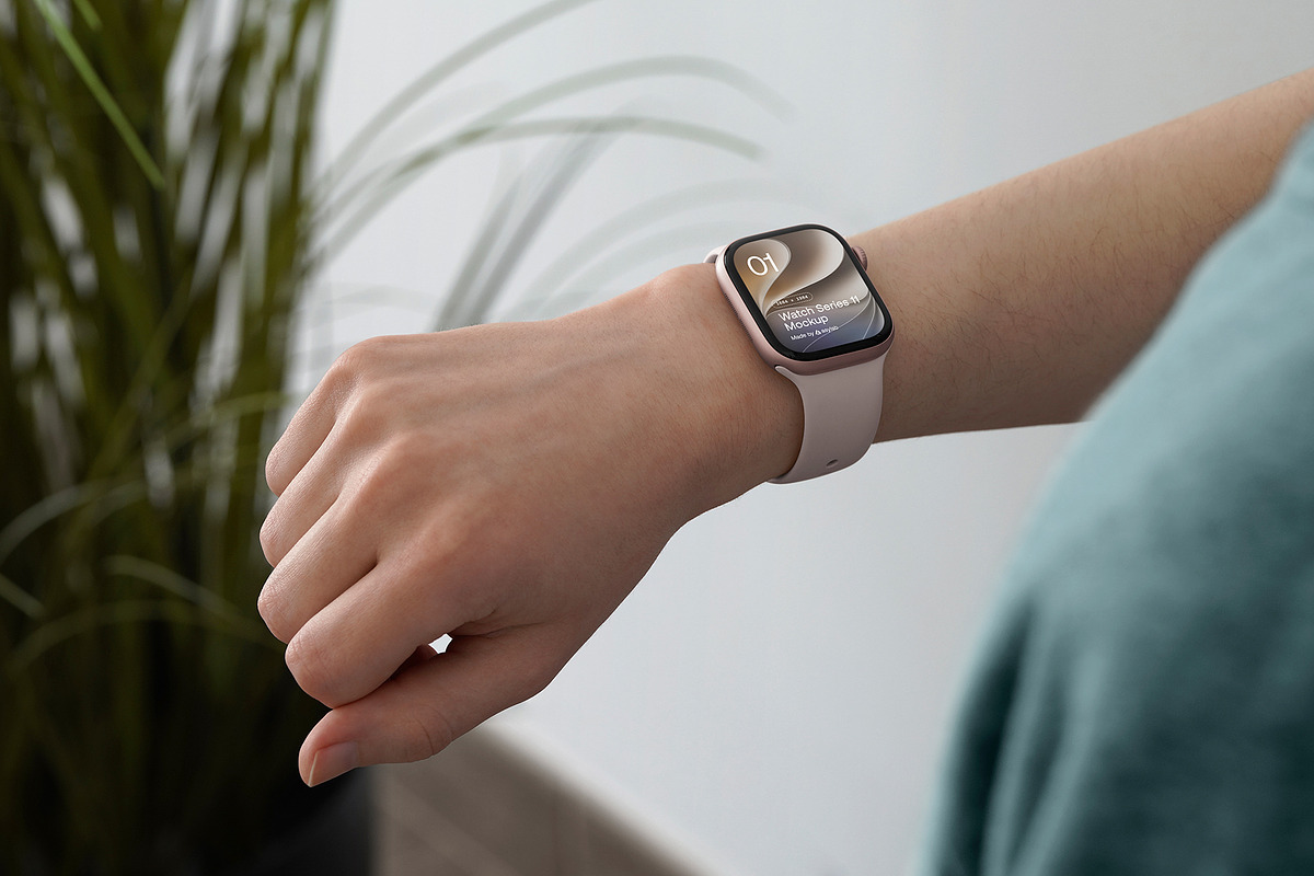24 Watch Series 11 in Hand Mockups, a Wearable Device Mockup by Asylab (Photo 79 of 107)