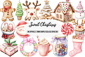 Sweet Christmas Clipart Bundle, an Illustration by Daily.Designs