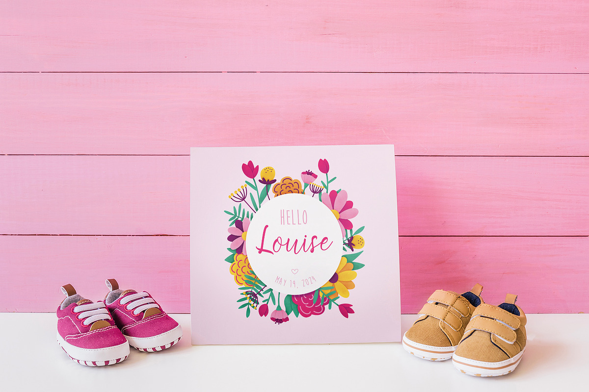 Birth announcement card - Flowers, a Decorative Illustration by Atelier Mélicope (Photo 2 of 2)