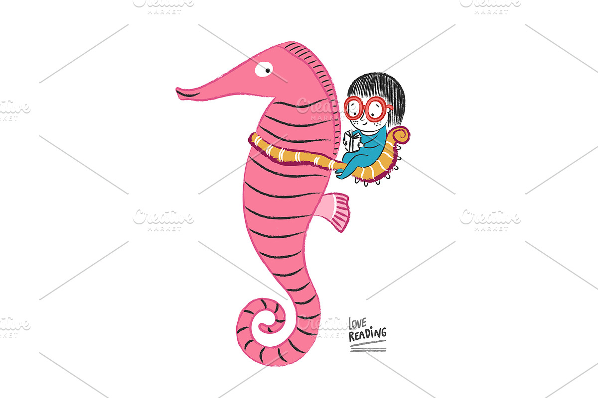 Little girl reading Collection 04, an Animal Illustration by Irene Loal (Photo 7 of 7)