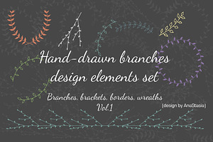 Hand-drawn Branches Set1