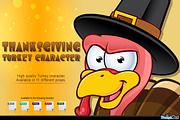 Thanksgiving Turkey Character, an Animal Illustration by DesignWolf (Thumbnail 1 of 2)