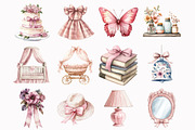 Pink French Nursery Clipart, an Illustration by Design Market (Thumbnail 4 of 6)