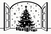 Festive Christmas Tree Silhouette Se, an Illustration by BIPLOB EXPERT (Thumbnail 11 of 20)