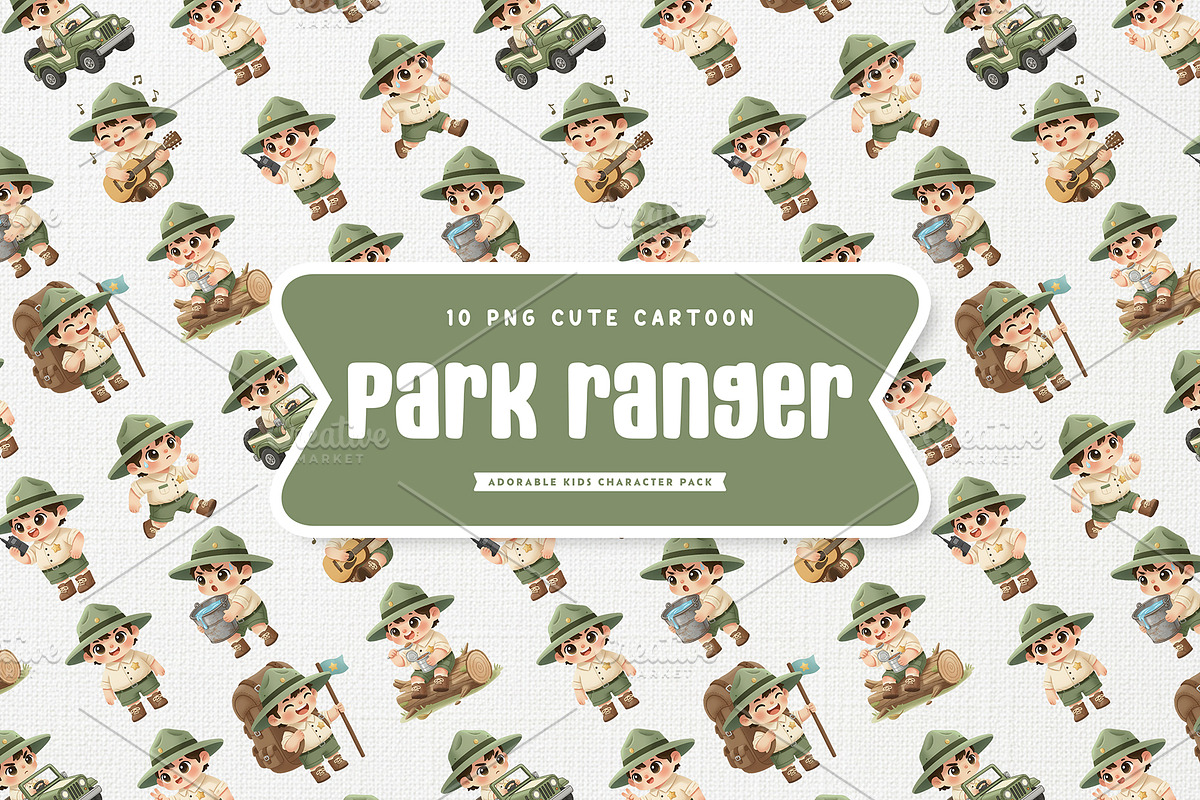 Adorable Park Ranger Kids Cartoon, an Education Illustration by Gohsantosa (Photo 2 of 4)