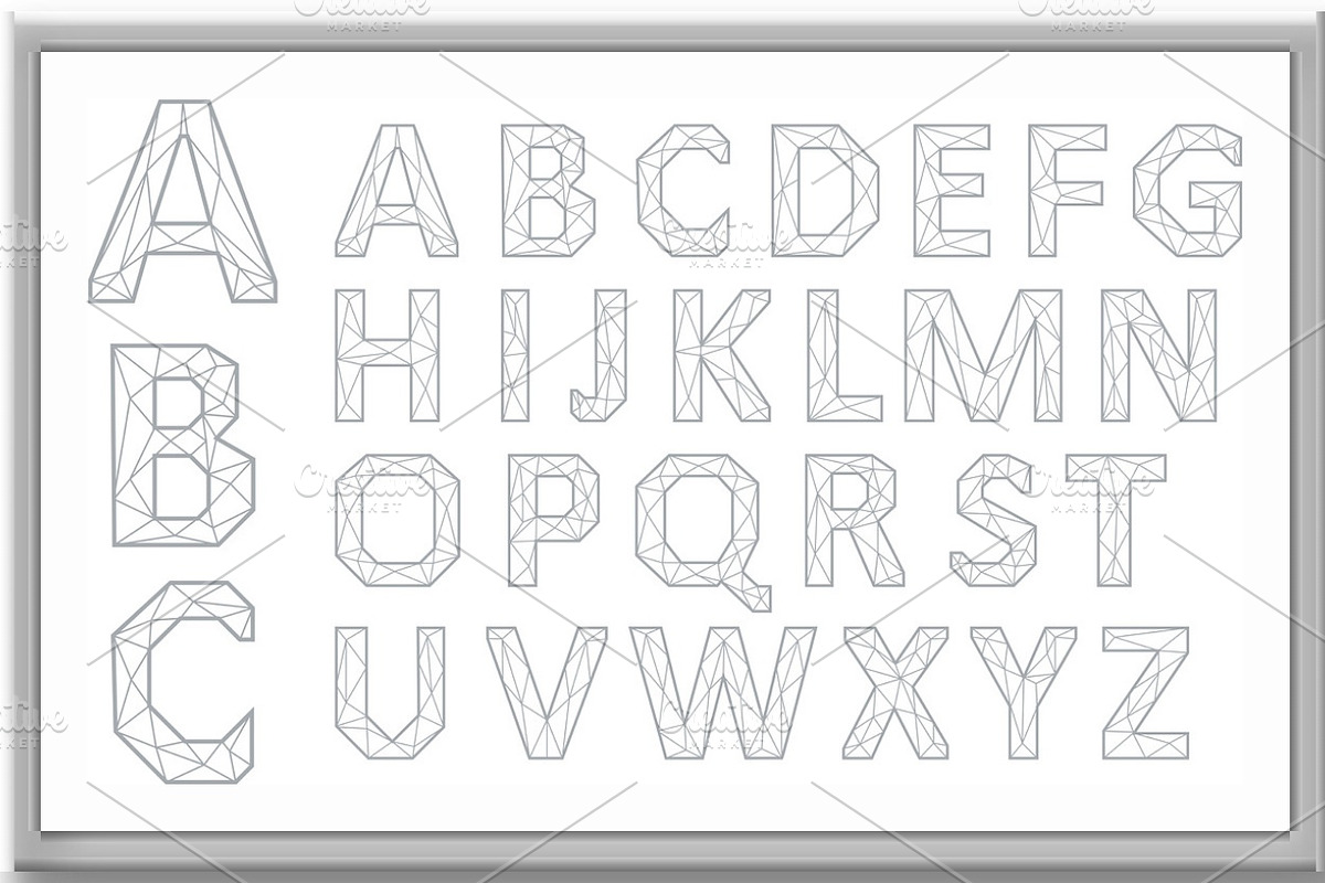 Alphabet Set. Gray letters on white, an Object Illustration by RODINA (Photo 3 of 3)