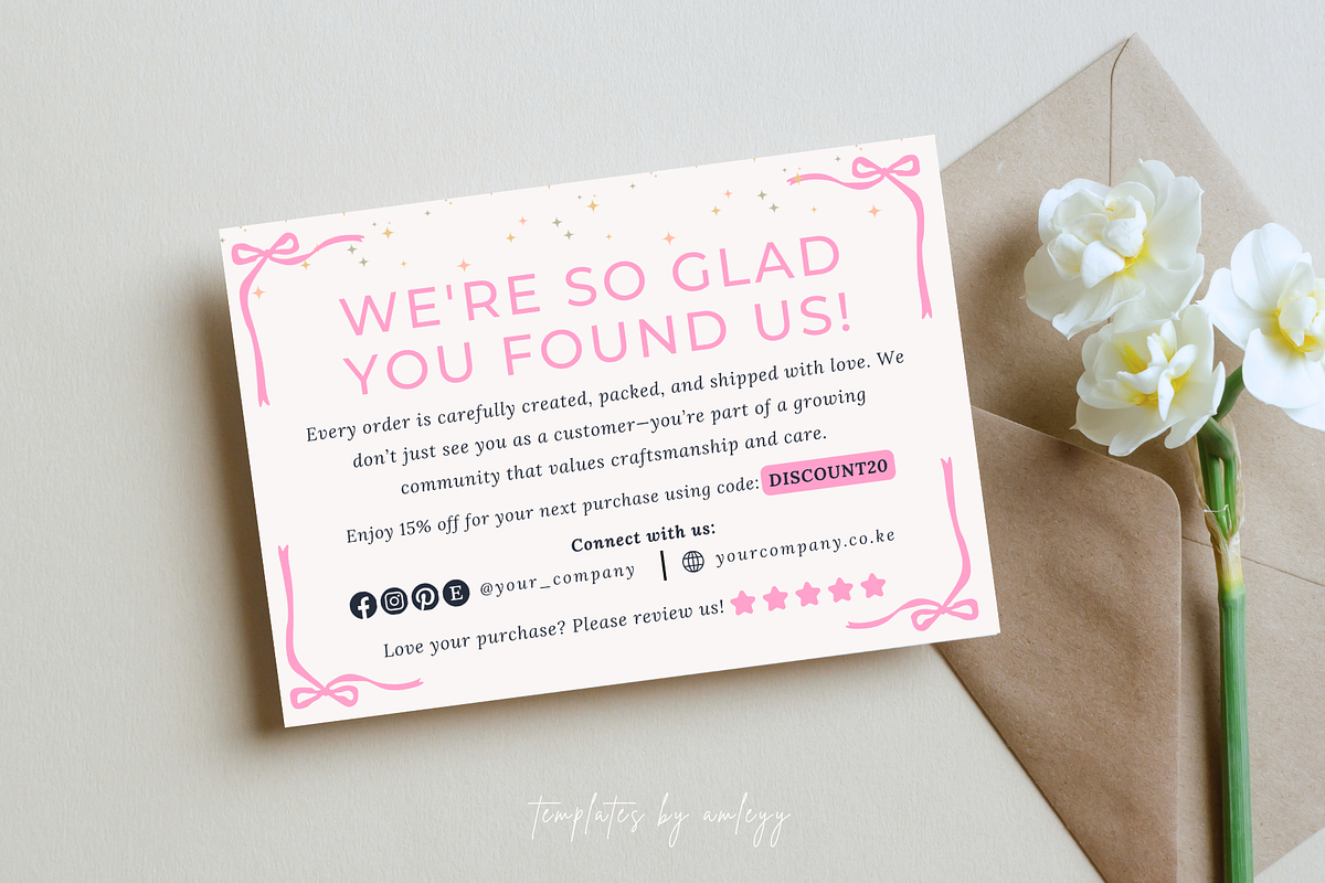 Thank You Card for Small Business, a Card Template by Elegant_Studio44 (Photo 5 of 5)