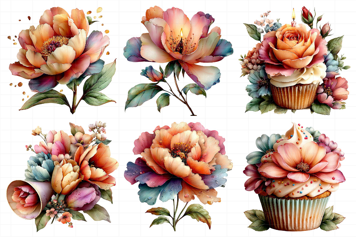 Whimsical Birthday Flowers Clipart, an Illustration by Daily.Designs (Photo 5 of 8)