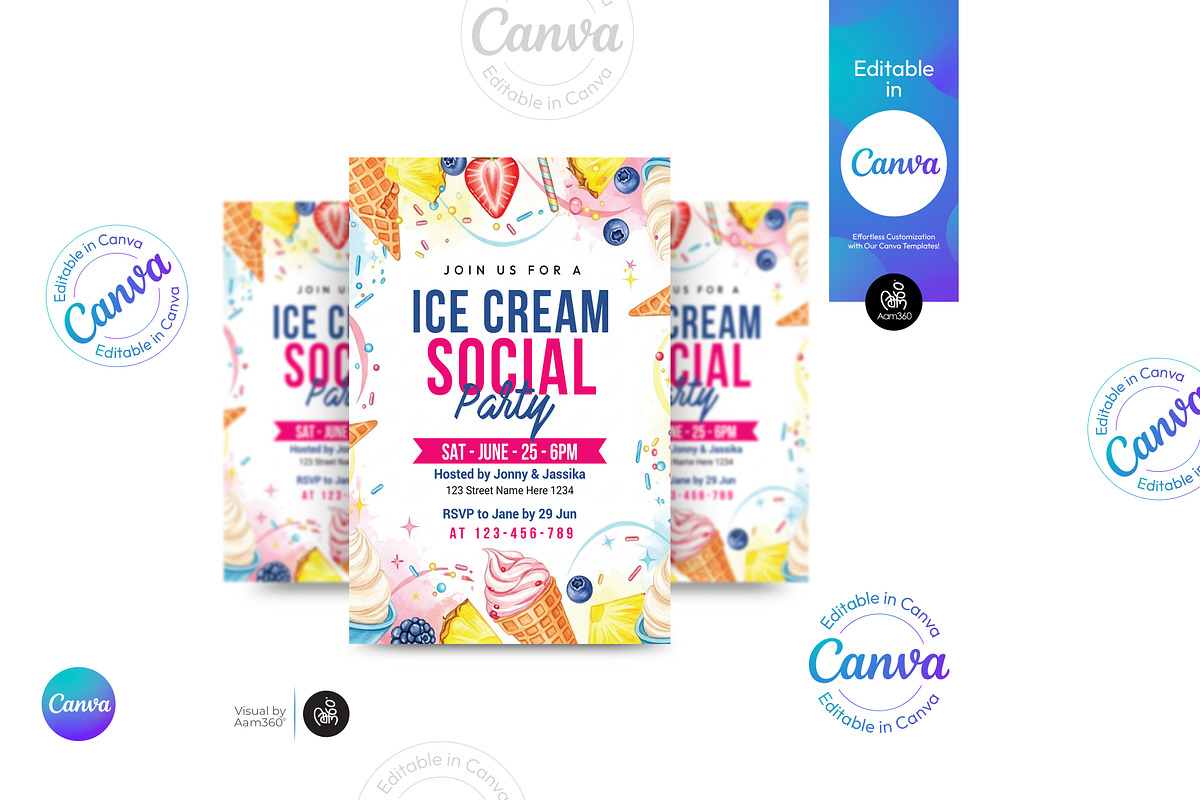 Ice Cream Social Flyer, a Flyer Template by Aam360 (Photo 3 of 3)