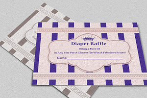 Crown Diaper Raffle Card Template