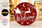 Welcome Christmas Santa Sleigh SVG, an Object Graphic by OK Design (Thumbnail 3 of 3)