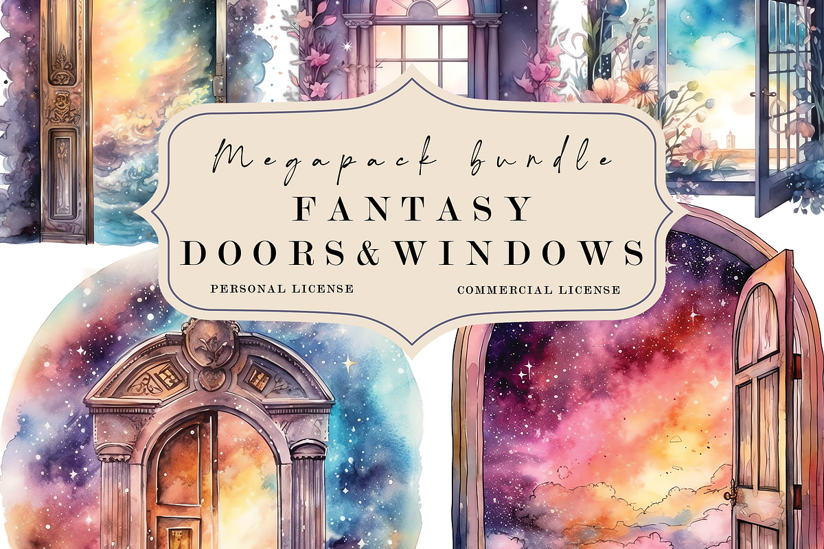 Magical Fantasy Watercolor Clipart, a Photo by Redwood Digital Art (Photo 5 of 11)