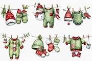 Christmas Baby Clothesline Clipart, an Illustration by Canvas Craft (Thumbnail 4 of 7)