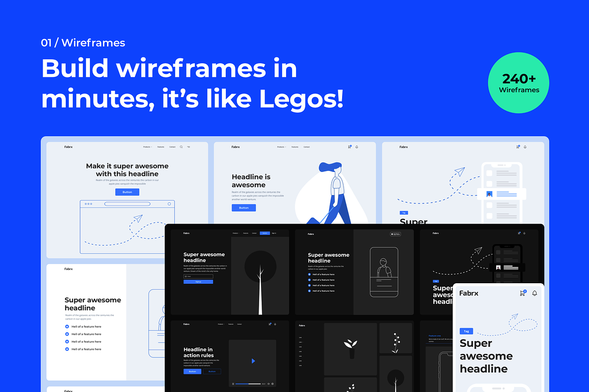 Fabrx Web Design System V3, a Wireframe Template by Fabrx Design (Photo 2 of 7)