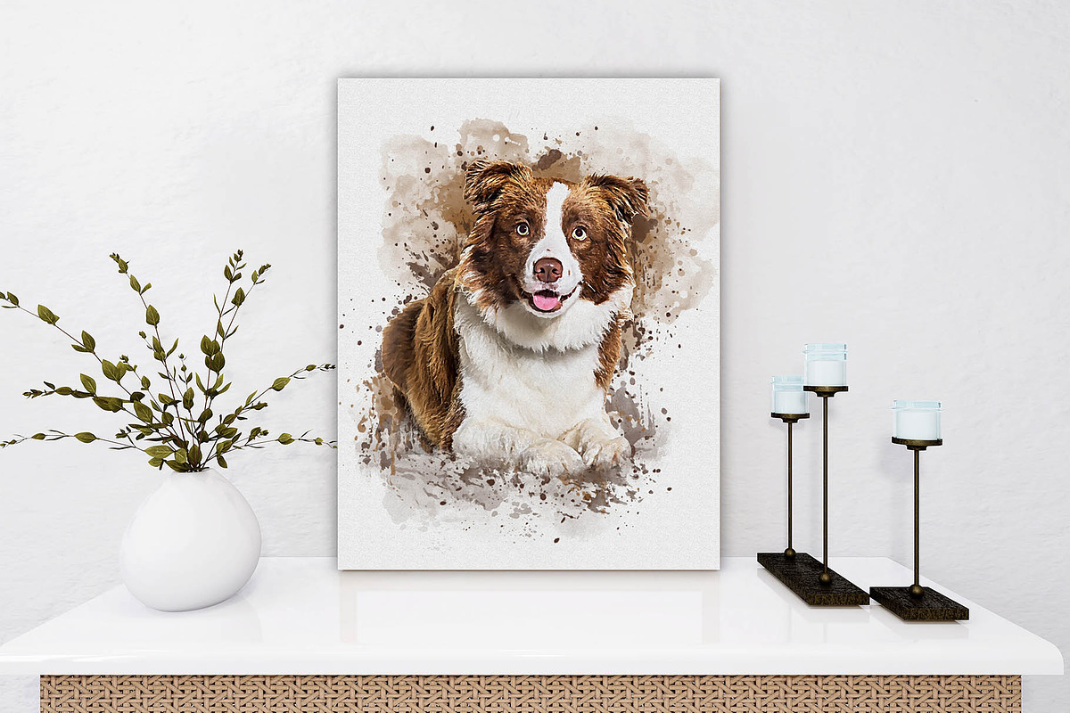 Dog Watercolor Painting Bundle, an Action Add-On by Photoshop Action (Photo 3 of 14)