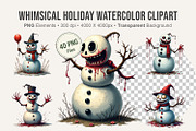 Whimsical Holiday Watercolor Clipart, an Illustration by Artnoy (Thumbnail 1 of 8)