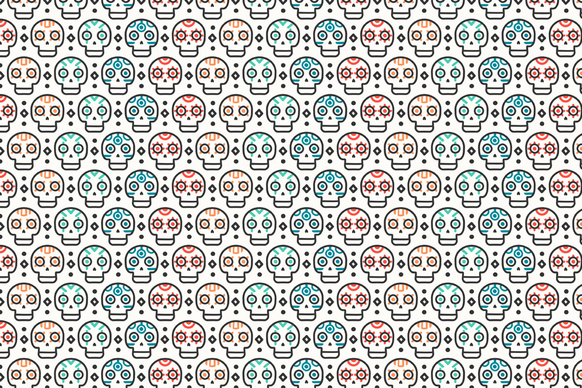 Day of the Dead Patterns with skulls, a Pattern Graphic by Krolja (Photo 5 of 6)