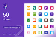 Home Round Corner Flat Icons, an Icon by IconBunny (Thumbnail 1 of 2)