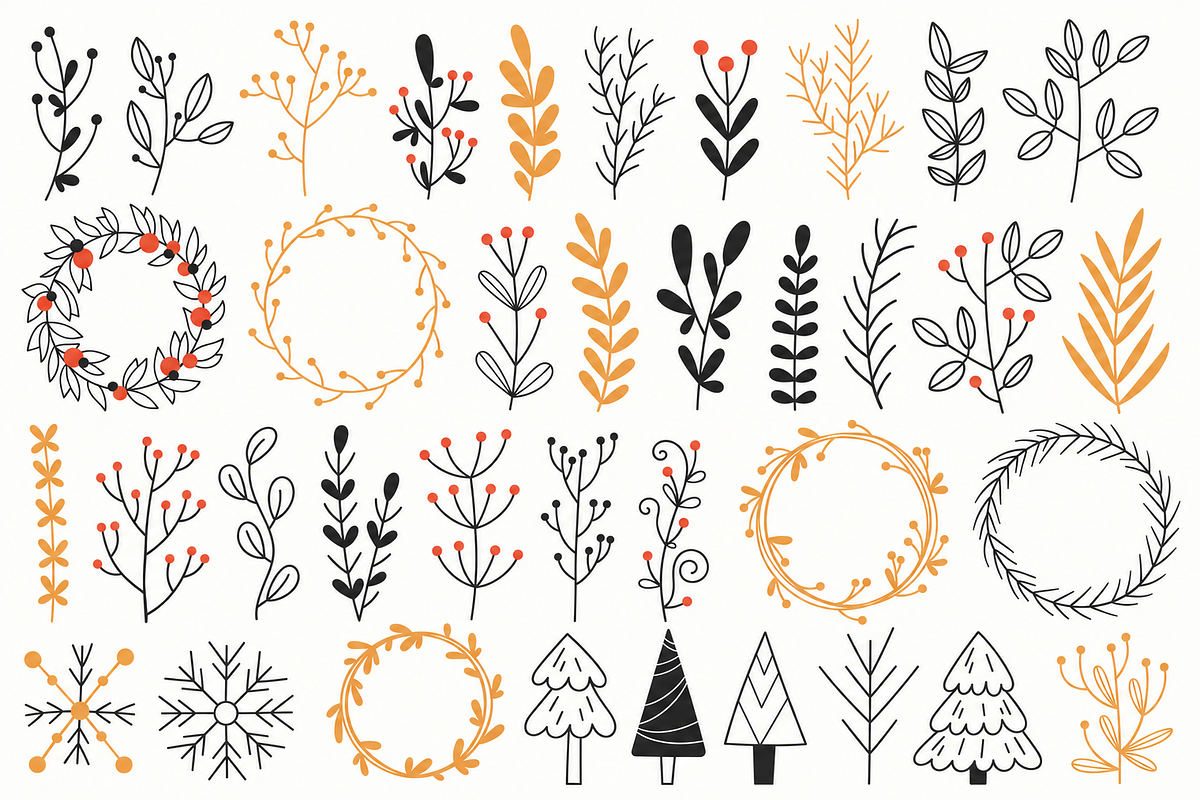 Christmas Botanical Clipart, a Seasonal Illustration by Anna Studio (Photo 10 of 12)