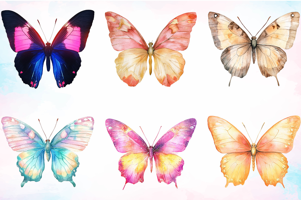 Colorful Drawing Butterfly Clipart, an Illustration by Canvas Craft (Photo 3 of 3)