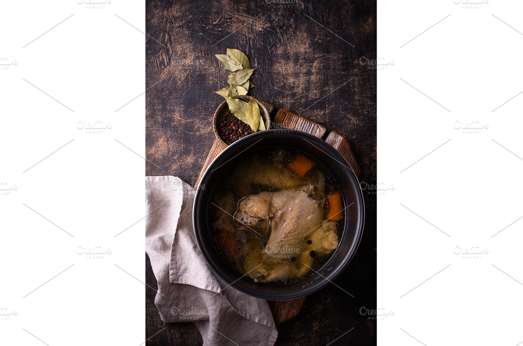 Chicken broth soup or bouillon in, a Food & Drink Photo by Yulia Furman