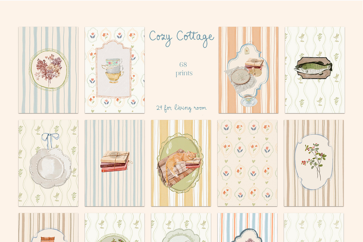 Cottagecore Clipart, Frames, Prints, a Decorative Illustration by whiteheartdesign (Photo 14 of 34)