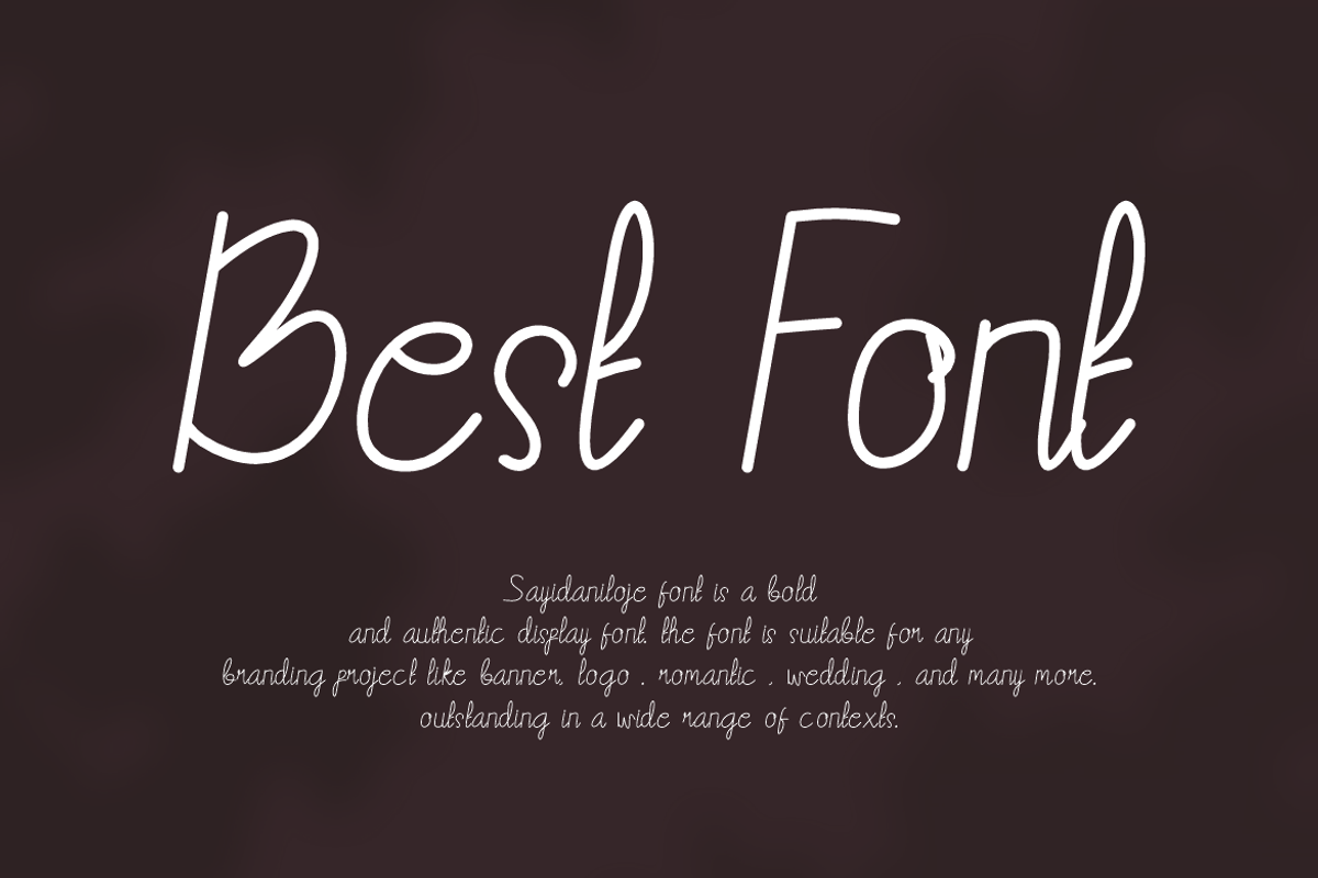 Sayidaniloje, a Handwritten Font by QR Design Studio (Photo 2 of 8)
