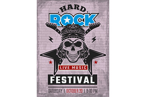 Rock festival. poster invitation at