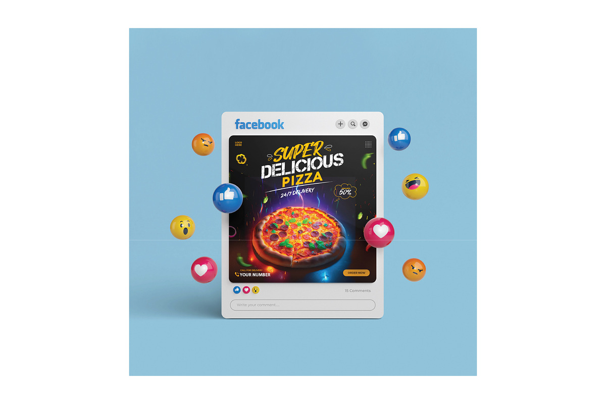Pizza Shop Flyer Design, a Flyer Template by YUDesignStore (Photo 4 of 6)