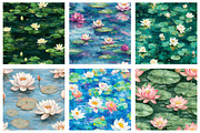 Waterlilies Monet Digital Paper, a Background Graphic by designcity5 (Thumbnail 4 of 5)
