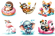 Summer Cute Animals Clipart, a Seasonal Illustration by DreamArtGraphic (Thumbnail 2 of 4)