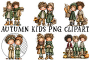 Autumn Kids PNG Clipart, a Seasonal Illustration by OK Design (Thumbnail 2 of 6)