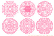 Pink Lace Vectors, Doily Clipart, an Illustration by Amanda Ilkov (Thumbnail 4 of 4)
