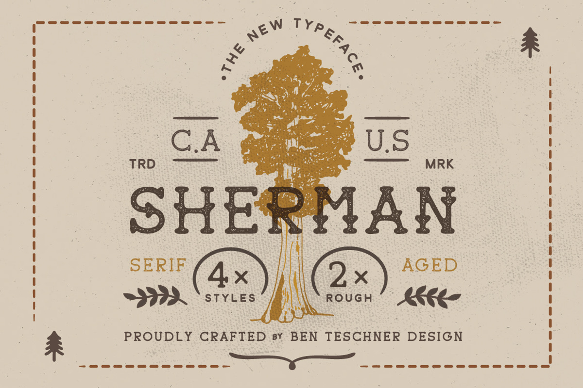 Sherman Font + 3 Logo Templates