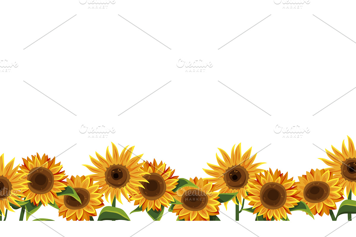 Sunflower border,sun flower, an Object Illustration by Elegant Solution