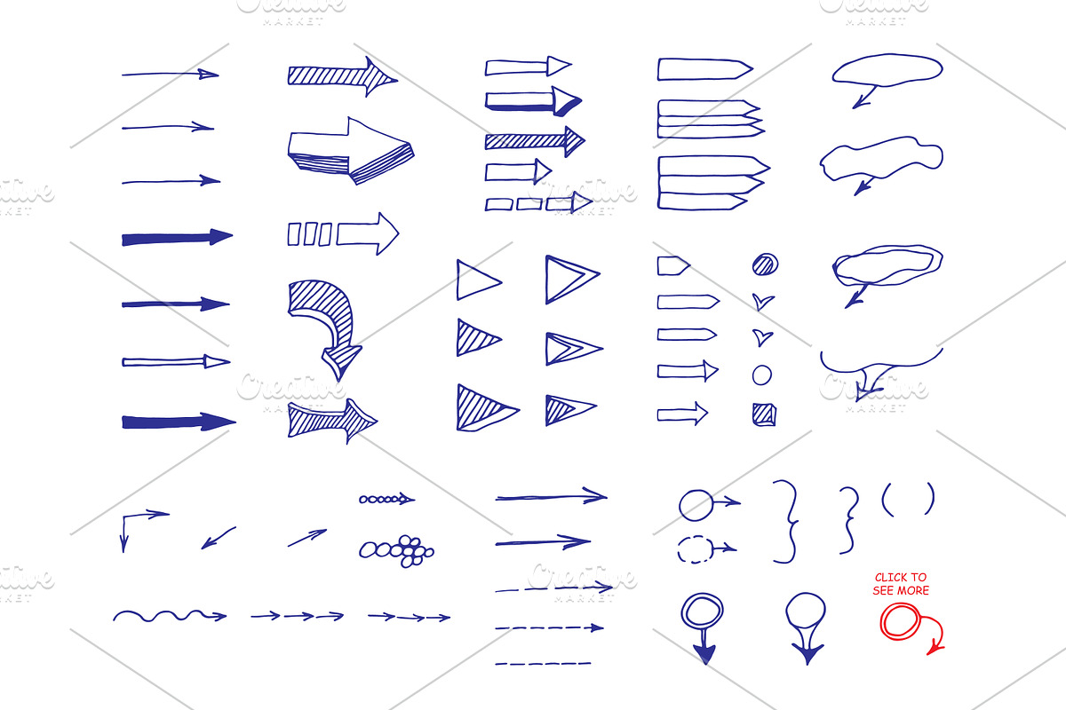 102 Hand drawn arrows., an Object Graphic by Olgaart (Photo 3 of 5)
