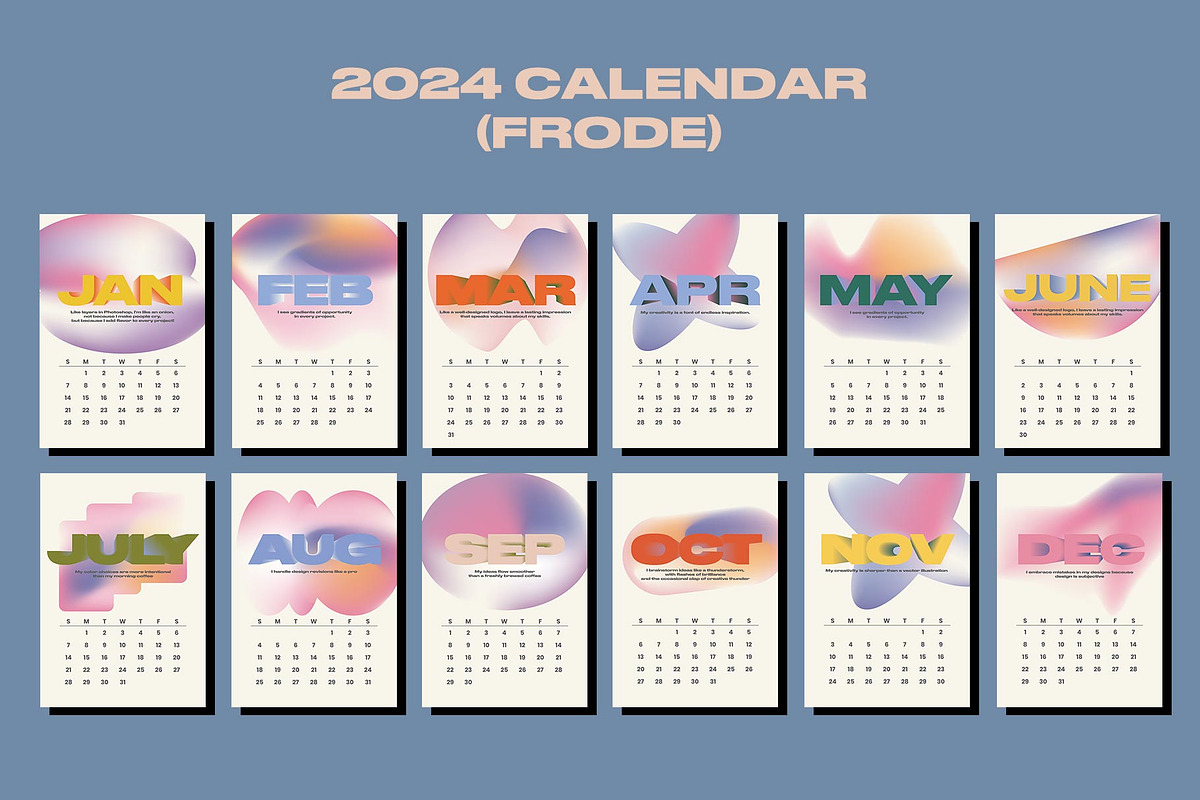 2024 Calendar | FRODE, a Stationery Template by Two Sleepy Heads Studio (Photo 3 of 4)