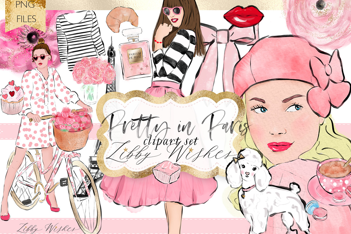 Paris Clip art illustrations, an Illustration by Libby Wishes (Photo 1 of 7)