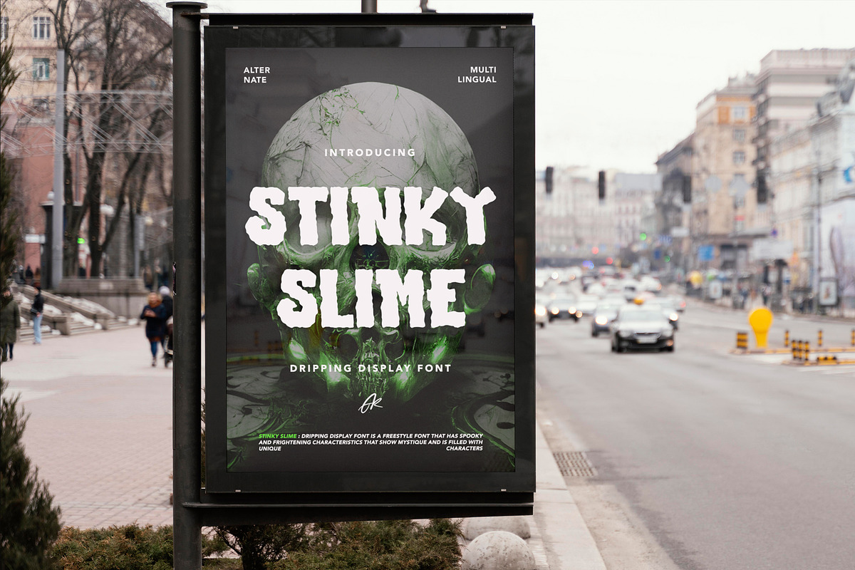 Stinky Slime - Halloween Font, a Handwritten Font by Arendxstudio (Photo 2 of 9)