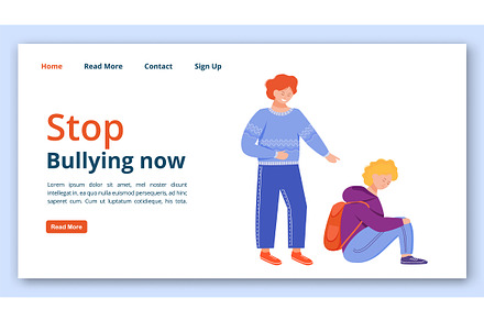 Stop bullying now landing page, a Landing Page Template by The img