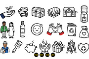 Charity Donation Icon Set, an Illustration by designvectx (Thumbnail 3 of 3)
