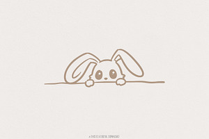 Peeking Cute Rabbit png, PNG, an Illustration by SharpMarketplace