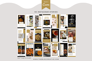 Black And Gold Food Instagram Canva