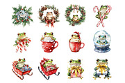 Christmas Frog Clipart, an Illustration by Design Market (Thumbnail 3 of 3)
