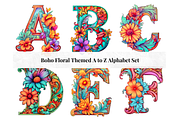 Boho Floral Pastel Alphabet Letters, a Decorative Illustration by Creative Art By SamM (Thumbnail 1 of 10)