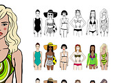 Girls in swimsuits set, a Person Illustration by AnastasiaFears (Thumbnail 3 of 5)