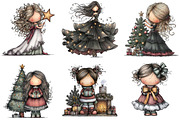 Elegant Christmas Girl Clipart, an Illustration by DreamArtGraphic (Thumbnail 3 of 5)