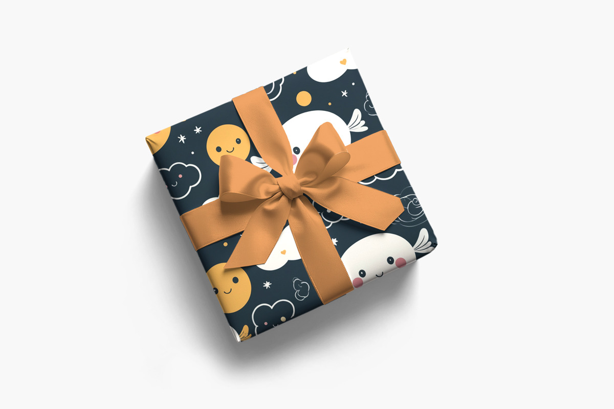 Gift Box and Wrapping Paper Mockup, an Advertising Mockup by Rami's Mockups (Photo 6 of 9)