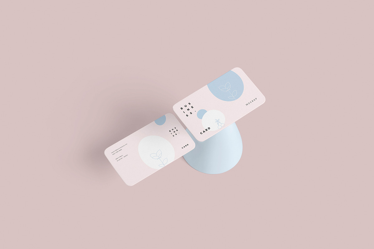Rounded Business Card Stack Mockups, a Product Mockup by DesignNeutrons